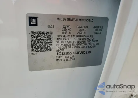 2018 Chevrolet Malibu Ls from USA, damaged, VIN 1G1ZB5ST3JF260339